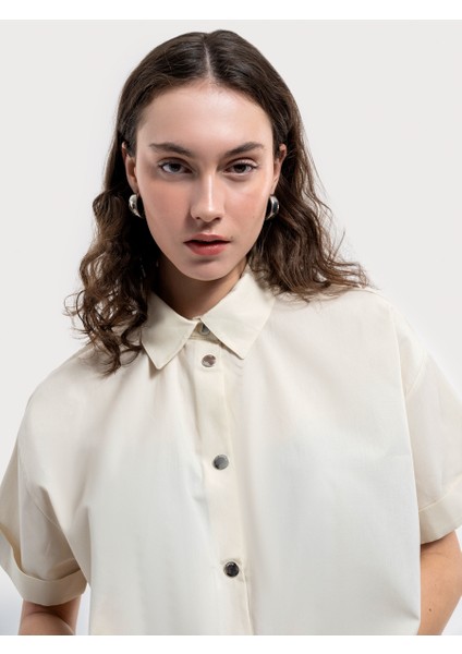 Long Crop Kadın Gömlek K.kol