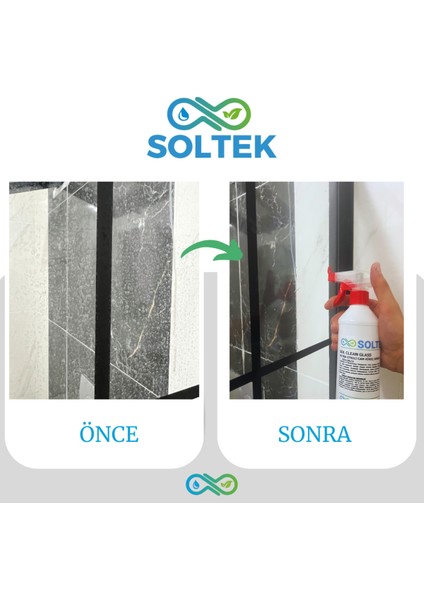 Ultra Etkili Duşakabin Cam Kireç Sökücü Sprey - Sol Clean Glass 500 ml