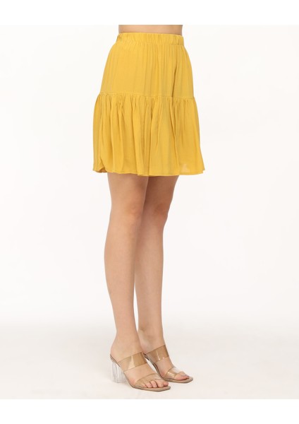 Krep Kumaş Düz Renk Şort Etek