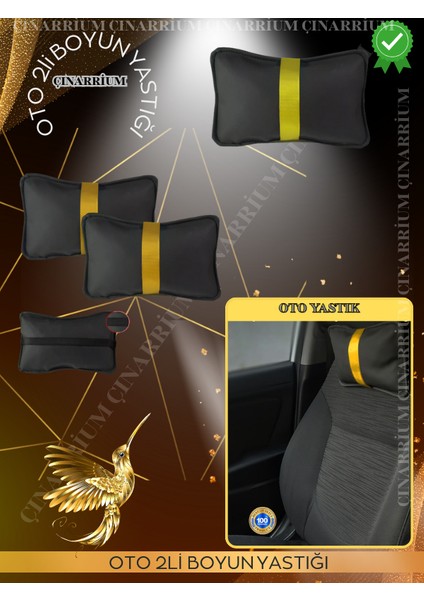 Opel Combo D 2012 ve Sonrası Oto Koltuk Sarı Şerit Boyun Yastığı 2 Adet fiyatları