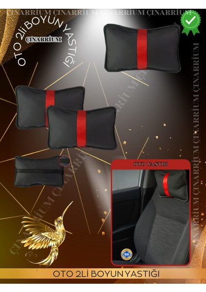 Dacia Sandero 2012 ve Sonrası Oto Koltuk Kırmızı Şerit Boyun Yastığı 2 Adet fiyatları