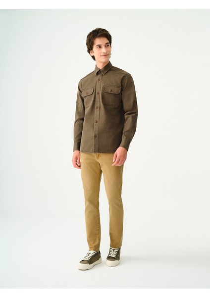 Erkek Gömlek Koyu Haki LF2037426