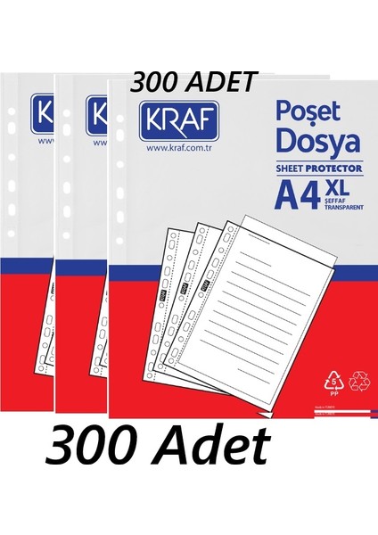 Poşet Dosya Şeffaf A4 300 Lü 1007 Xl