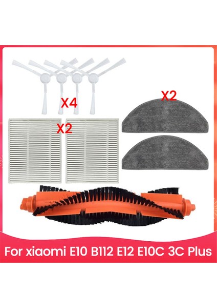 E10 B112 E12 E10C (3c Gelişmiş Sürüm) 3c Plus Elektrikli Süpürge Parçaları Için Ana Fırça Yan Paspas Bezi Filtresi (Yurt Dışından)