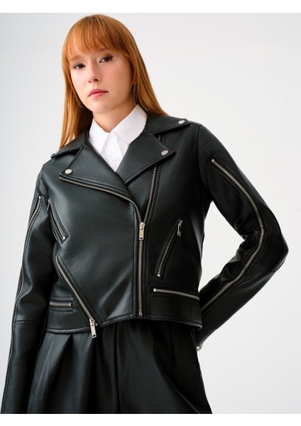 Loose Crop Kadın Mont Pu