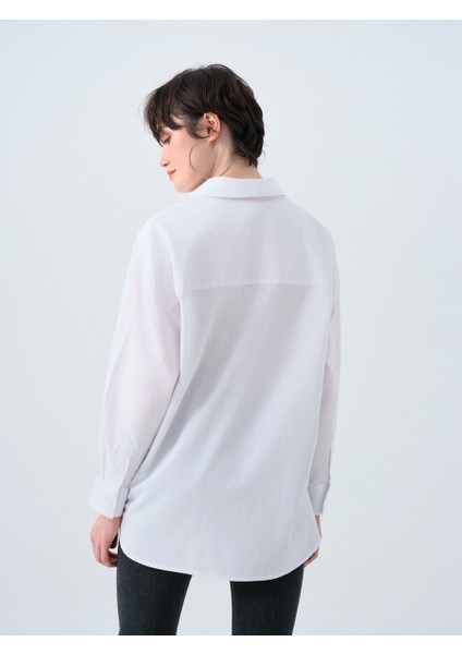 Oversize Fit Kadın Gömlek U.kol