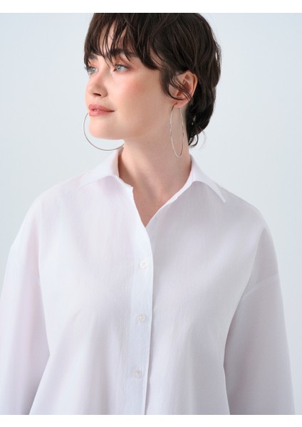 Oversize Fit Kadın Gömlek U.kol