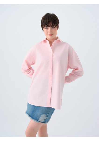 Oversize Fit Kadın Gömlek U.kol