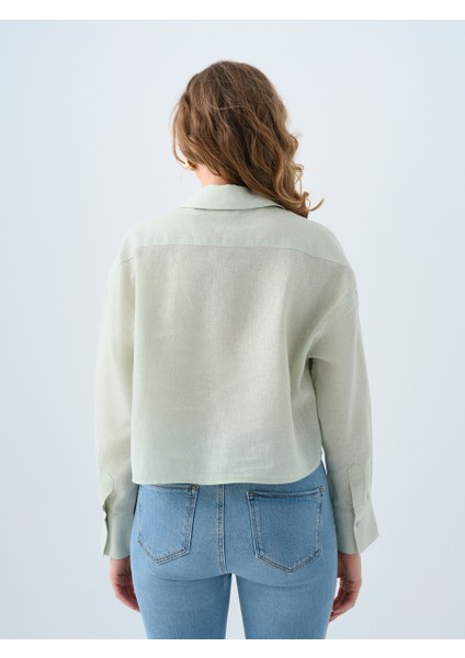 Loose Long Crop Kadın Gömlek U.kol