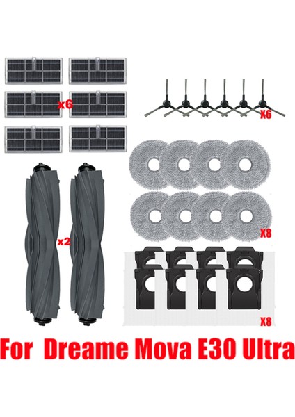 E30 Ultra/trouver Ultra Ana Yan Fırça Filtresi Paspas Pedi Toz Torbası Elektrikli Süpürge Aksesuarları (Yurt Dışından) fiyatları