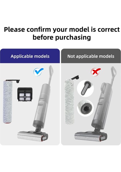 H12 Pro, Dual, G10 Pro Kablosuz Islak Kuru Elektrikli Süpürge Için Yedek Fırça Silindiri ve Filtre (Yurt Dışından) modelleri