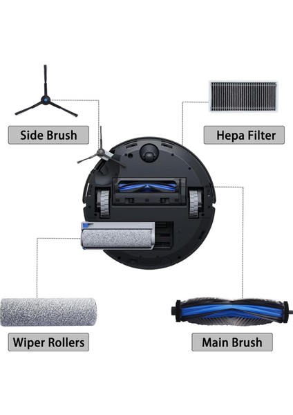 X8 Omni/x8 Pro Omni Için Aksesuar Seti Kauçuk Ana Fırça Filtreleri Silecek Silindirleri Yan Fırçalar Toz Torbaları (Yurt Dışından) fırsatları