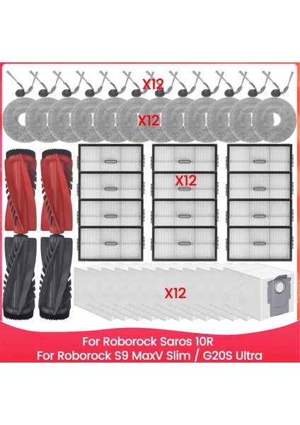 Saros 10R / S9 Maxv Slim G20S Ultra Aksesuarları Fırça Filtre Paspas Bezi Toz Torbası Yedek Parçaları (Yurt Dışından)