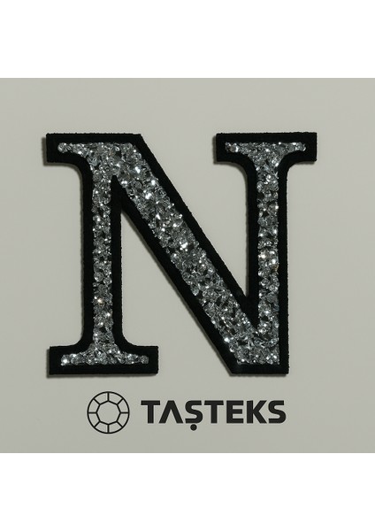Taşlı Ütülenebilen Veya Sticker Olarak Kullanılabilen 6cm N Harfi
