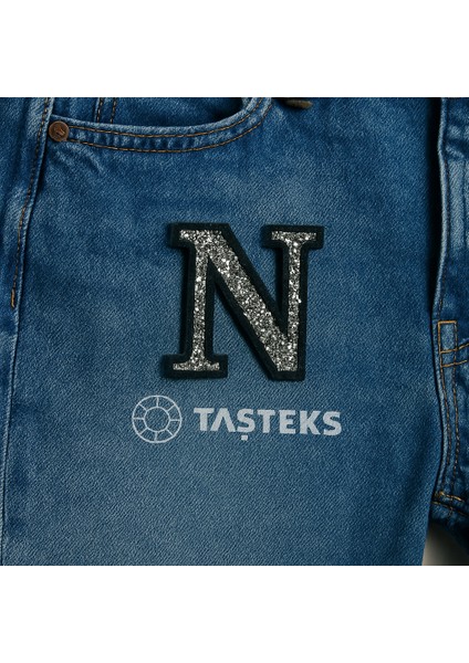 Taşlı Ütülenebilen Veya Sticker Olarak Kullanılabilen 6cm N Harfi modelleri