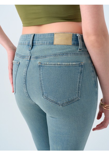 Long Flare Slim Fit Kadın Pantolon