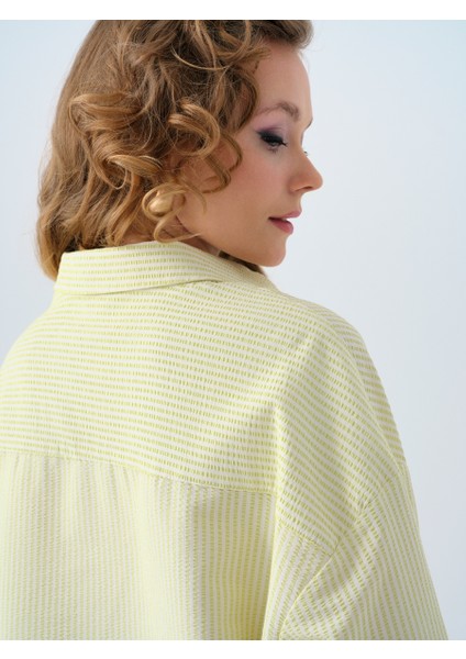 Regular Long Crop Kadın Gömlek U.kol