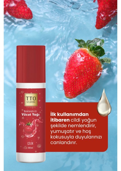 Tto Clinic Vücut Yağı Çilek 200 ml (Çay Ağacı Yağı / Tea Tree Oıl) fırsatları