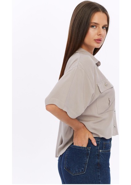 Viskon Kumaş Bej Kadın Gömlek fiyatları