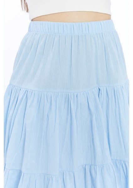 %100 Pamuk Kumaş Midi Boy Şort Etek