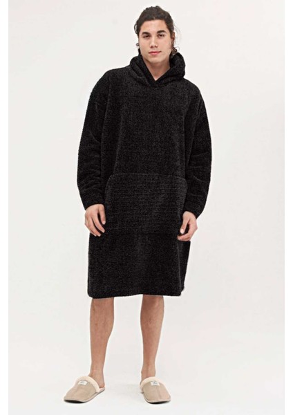 Wellsoft Tek Kişilik Kapüşonlu Giyilebilir Tv Battaniyesi Oversize