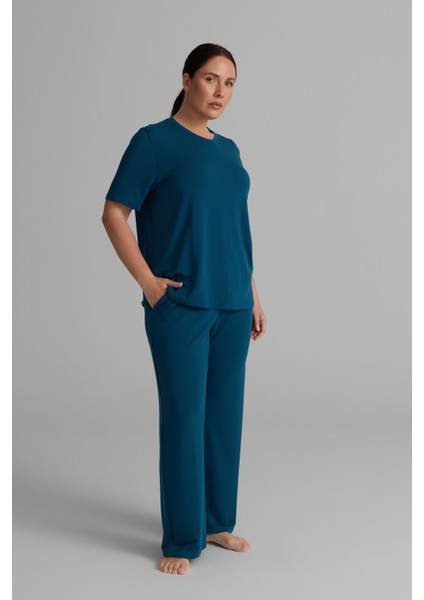 Kadın Plus Size Modal Iki Iplik Cepli Pantolon fiyatları