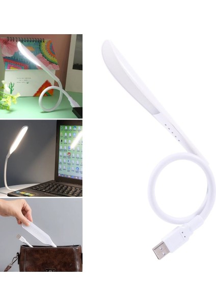 USB Girişli 14 Ledli 3 Kademeli Dokunmatik Masa/kitap Okuma Lambası Ledi Beyaz (5256)