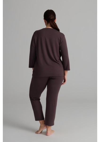 Kadın Plus Size Modal Iki Iplik Kısa Kollu T-Shirt fırsatları