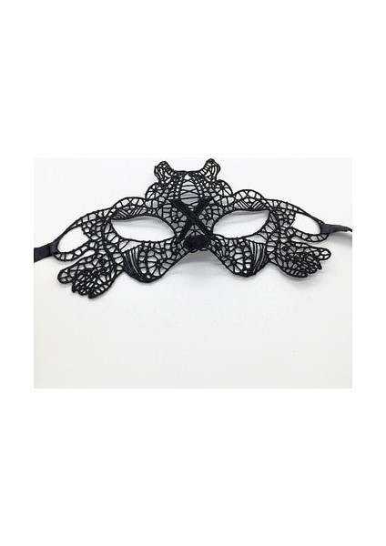 Siyah Renk Dantel Işlemeli Parti Maskesi Model 2 (5256)