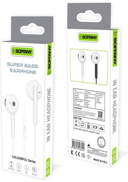 HF510-001 Jack Girişli Kablolu Kulaklık Beyaz fiyatları