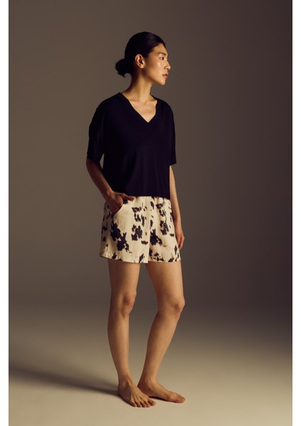 Kadın Modal Dokuma Cepli Şort modelleri