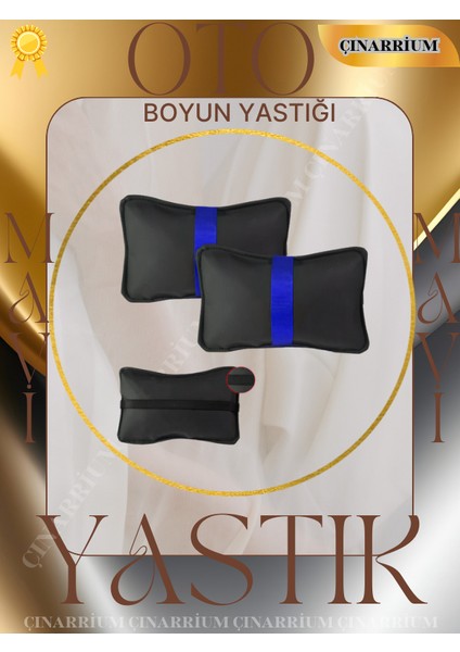 Porsche 911 997 2005-2012 - Coupe Oto Koltuk Mavi Şerit Boyun Yastığı 2 Adet modelleri