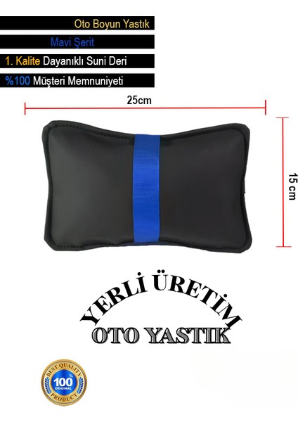 Porsche 911 997 2005-2012 - Coupe Oto Koltuk Mavi Şerit Boyun Yastığı 2 Adet