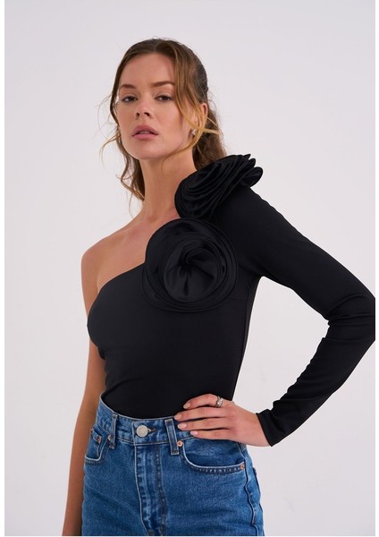 Elba Kadın Çıtçıtlı Gül Detaylı Bodysuit indirimleri