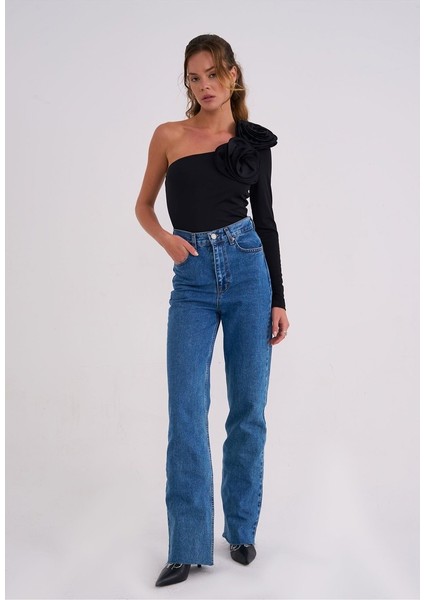 Elba Kadın Çıtçıtlı Gül Detaylı Bodysuit