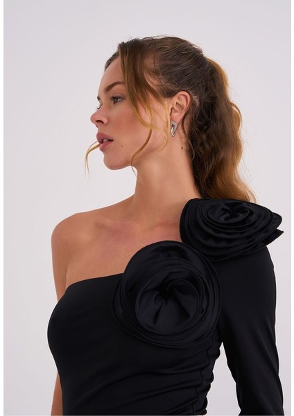 Elba Kadın Çıtçıtlı Gül Detaylı Bodysuit