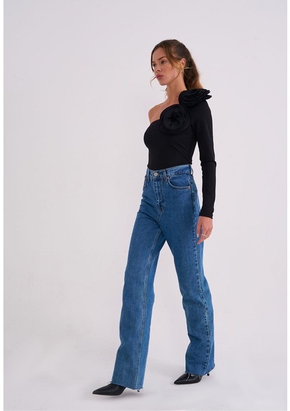 Elba Kadın Çıtçıtlı Gül Detaylı Bodysuit