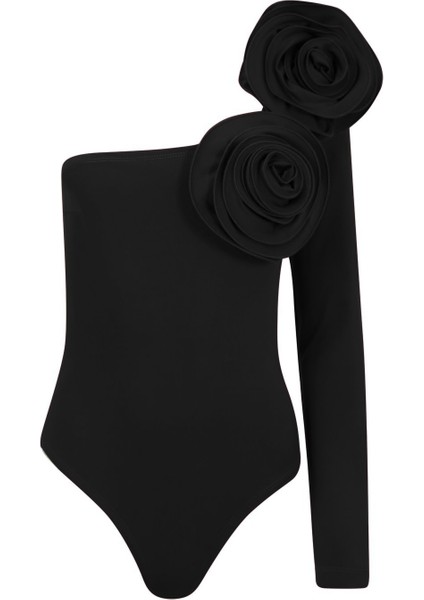 Elba Kadın Çıtçıtlı Gül Detaylı Bodysuit