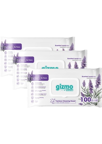 Clean Yüzey Temizlik Havlusu Lavanta Kokulu 3 Paket 300 Yaprak
