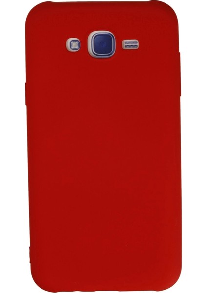 Samsung Galaxy J7 Kılıf Nano Içi Kadife Silikon - KIRMIZI-(5796)