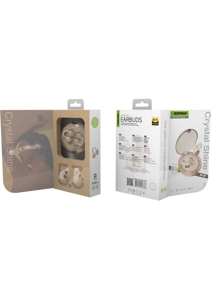 AP07-011 Küpe Tipi Bluetooth Kulaklık Krem