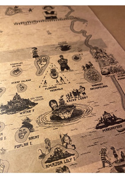 One Piece Dünya Haritası 70*100 Cm, Grandline, New World, Red Line Poster fırsatları