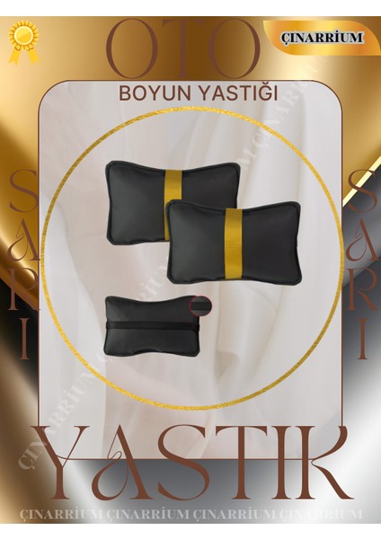 Aston Martin Vantage 2005 ve Sonrası Oto Koltuk Sarı Şerit Boyun Yastığı 2 Adet modelleri