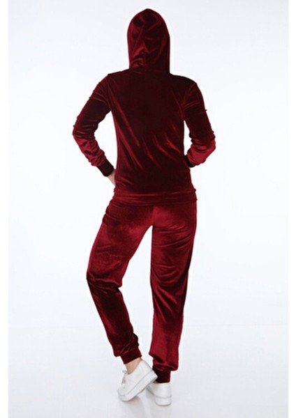 Kadın Bordo Kadife Takım Modern Kesim ve Lastik Paça Detayı ile Günlük Kullanım için fiyatları