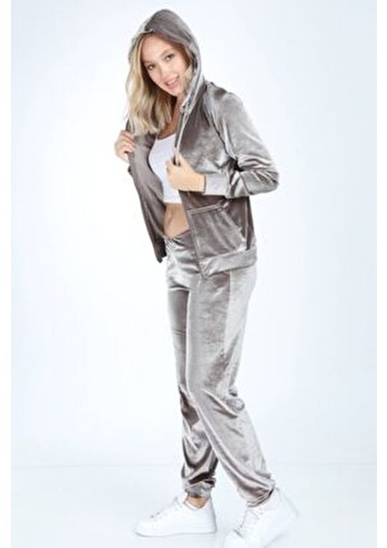 Kadın Vizon Kadife Takım Lastik Paça Şık ve Rahat Günlük Kullanım İçin fırsatları