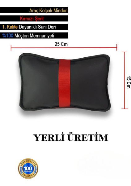 Mondeo 2015 ve Sonrası Oto Koltuk Kırmızı Şerit Boyun Yastığı 2 Adet
