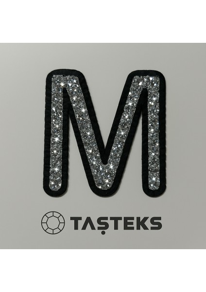 Taşteks Taşlı Ütülenebilen Veya Sticker Olarak Kullanılabilen 6cm M Harfi