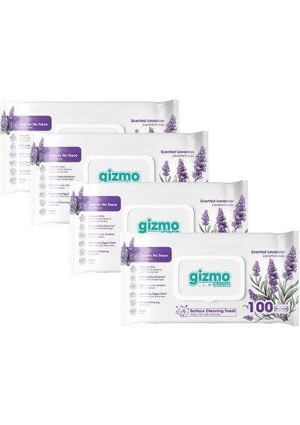 Clean Yüzey Temizlik Havlusu Lavanta Kokulu 4 Paket 400 Yaprak