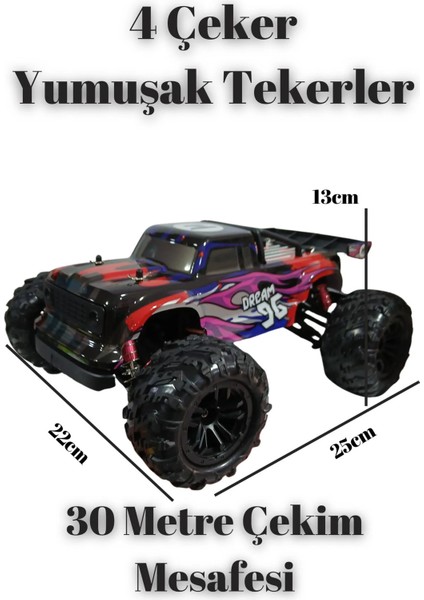 2.4 Ghz 1:16 36 Km Hız Yapan Full Fonksiyon Uzaktan Kumandalı 4x4 Araba