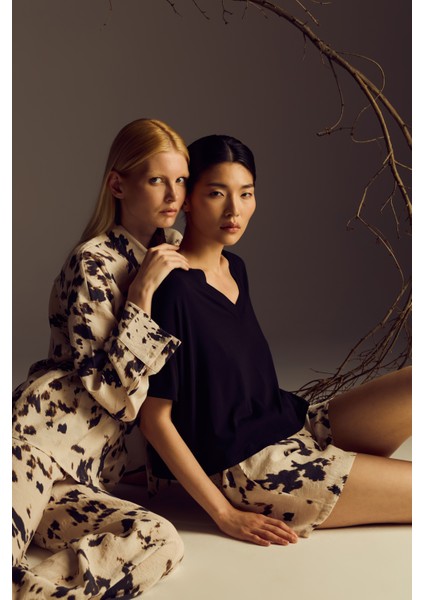 Kadın Modal Pamuklu Kısa Kollu T-Shirt